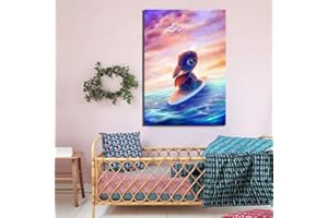 LLXHG 1 Pièce HD Bande Dessinée Œuvres d'art Peinture Stitch Affiche Photos Toile Peintures Art Mural pour La Chambre des Enfants Mur Décor-50X70Cm sans Cadre