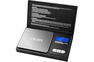 JURCHEN Digital Jewellery Scales, Digital Mini Scale,0.01-500g LCD Display, 4 Units of Measurement, Weight Error ±0.03g,Unit of weight,g/dwt/ct/gn