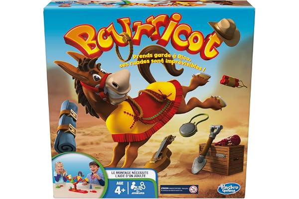 Hasbro Gaming Jeu Bourricot, le jeu d'empilage sur selle d’une mule têtue, jeu préscolaire, pour 2 à 4 joueurs, jeu pour enfants, à partir de 4 ans