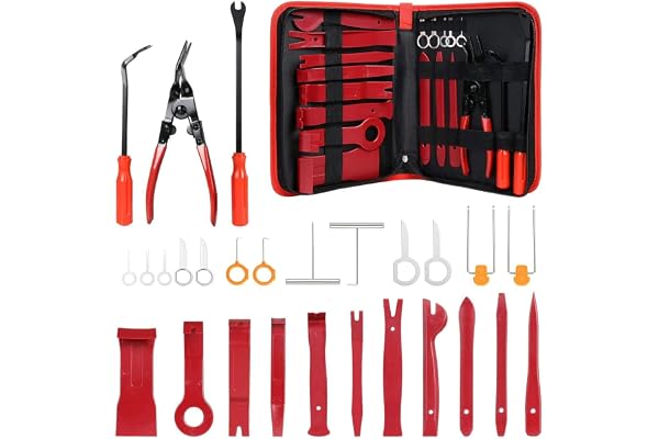 flintronic 27PCS Outil Demontage Garniture, Outillage Mecanique Auto, Outils pour Garnitures Panneau, Auto Outil de Démontage de Panneau, Autoradio, Accessoires, Porte, Tableau de Bord de Voiture