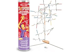 Melissa & Doug - Suspend 24 Pièces - Jeu De Société D’Équilibre Et D’Adresse - Tour Empilable avec Baguettes Colorées - Jeu De Suspension Stratégie Enfant - Cadeau Enfant 8 Ans Et +