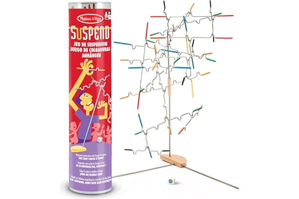 Melissa & Doug - Suspend 24 Pièces - Jeu De Société D’Équilibre Et D’Adresse - Tour Empilable avec Baguettes Colorées - Jeu De Suspension Stratégie Enfant - Cadeau Enfant 8 Ans Et +