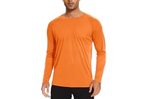 TACVASEN Men's UV Protection UPF 50+ Long Sleeve T-Shirt Casual Outdoor Hiking Walking Shirt