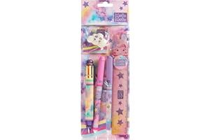 Franco Cosimo Panini MOFU MOFU - Stationery Kit Mofu Mofu, Set Cancelleria con Penna a Sfera, Penna Cancellabile, Righello Sagomato, Temperamatite 2 Fori, Gomma Nuvola, per Scuola Elementare o Media