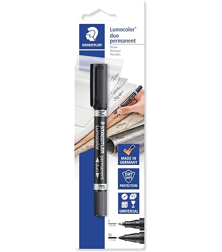 Staedtler 348 Permanentmarker Lumocolor Duo – Nachfüllbar, 2 Spitzen (0,6 Mm & 1,5-4 Mm), Grün, Wasserfest