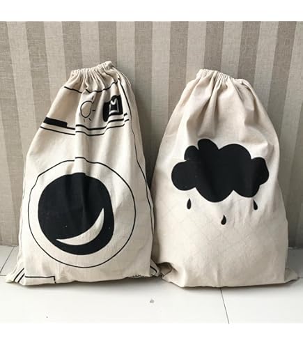 Sac à Linge Sale Tissu Sac à Linge Extra Large En Coton Robuste Avec Cordon De Serrage - 61 X 91,4 Cm - Sac De Rangement De Voyage Pour Panier De Camping