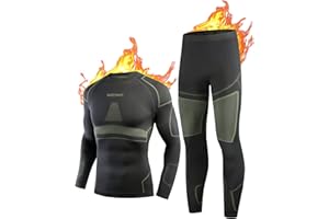 NOOYME Thermounterwäsche Herren Atmungsaktiv Thermoaktiv Funktionswäsche Herren Funktionsunterwäsche Herren Set Flexibel Skiunterwäsche Herren Warme Unterwäsche für zu Hause Winter