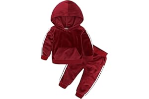 Hikewin Baby Kids Clothing Sets Velvet Warm Hooded Toddler Girls Boys Long Sleeve 2pcs Outfits 6Months-6Years