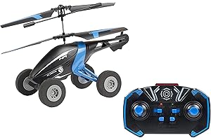 FLYBOTIC Air Wheelz, Rechargeable RC Heilcopter, 2-Channel Helicopter with LED Lights, Drive on Land and Fly, Auto-Stable Technology, Suitable for 10+