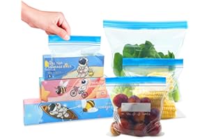 GENERISCH Sacs de Congélation Transparents Réutilisables à Double Fermeture, Alimentaires et Sandwichs sans BPA, Scellés pour Légumes et Fruits, 70 Pièces en 3 Tailles