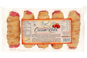 REGAL FOOD PRODUCTS BRINGING FOOD TO LIFE Regal Bakery Strawberry Cream Rolls -5pcs Strawberry Cream Filled Puff Pastry Rolls -Crispy and Rich Flavour