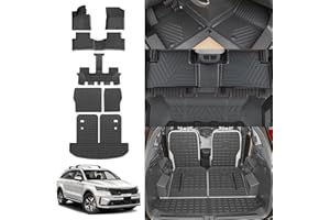 Rongtaod Floor Mats Compatible with 2021-2025 Kia Sorento 6&7 Seats NO Hybrid Cargo Mat Cargo Liner Trunk Liner Trunk Mat Kick Mats Back Seat Cover Protector 2024 Fuel Sorento Accessories (Set of 7)