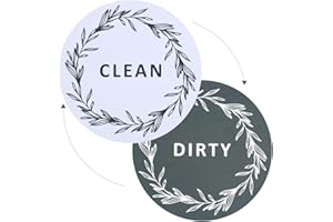 BOXOB Magnes Zmywarki Czyste Brudne, Odwracalny Dwustronny Magnetyczny Wskaźnik Odwracania Czysty Brudny do Zmywarki ze Stali Nierdzewnej do Akcesoriów Organizujących Dom (Biały, Ciemnozielony)