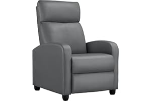 ‎YAHEETECH Yaheetech Relaxsessel Fernsehsessel Ruhesessel mit Liege-Funktion und Verstellbarer Beinablage Recliner Einzelsofa Kunstleder