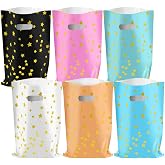 Annhao 30pcs Children's Birthday Gift Bags, Plastic Candy Bags in 6 Colours, Colourful Sweet Gift Bags for Children's Birthda
