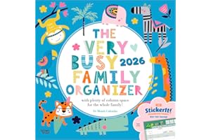 The Very Busy Family Organizer | 2026 12 x 24 Inch (Hanging) Monthly Square Wall Calendar | Matte Paper and Sticker Sheet | Plastic-Free | BrownTrout | Planner Scheduler
