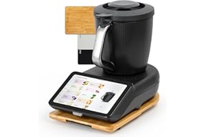 PUERSI Gleitbrett TM7 für Thermomix, 2te Generation, Brett für Thermomix mit Rollen, Leicht Gleitendes Bambus Rollbrett/Slider - Bambus