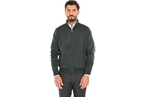 CIABALÙ Cardigan Uomo con Zip Lana e Cashmere Maglione con Cerniera Collo Alto