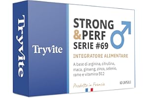 Formula Uomo | Testo, Vigore, Energia | Maca, Ginseng, Arginina, Zinco | TRYVITE STRONG & PERF | 60 Capsule