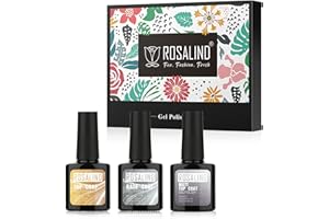 ‎ROSALIND ROSALIND Base und Top Coat Gel Uv mit Matt Top Coat,UV Nagellack Gel Überlack & Unterlack Set, Langlebig Nagellack UV LED für French Varnish Nageldesign 3×10ml