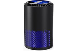 ‎AROEVE AROEVE Luftreiniger für Schlafzimmer, 7 W Luftreiniger mit H13 HEPA Filter, Rauch, Pollen, Hautschuppen, Haare, Gerüche, 22 dB Schlafmodus für Schlafzimmer und Büro, DH-JH01A, Schwarz