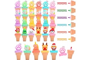 SKAMORI 24 Piezas Mini Subrayadores de Helado Dibujos Animados para Regalos Cumpleaños Invitados Colegio, Colores para Piñatas & Detalles Cumpleaños Niños