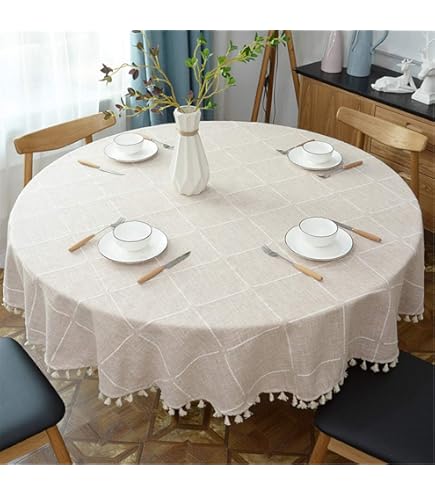 GLORY SEASON Retro boerderij ruches tafelkleed katoenen volants trim wasbare tafelkleed tafelkleden voor rechthoekige tafel babyshower keuken feest bruiloft decor wit, 132 x 187 cm
