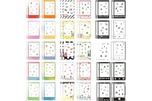 FOSDICK 60Stück Mini Fotorahmen Aufkleber, Exquisit Fotofilme Aufkleber, 3“ Foto-Randaufkleber Kompatibel mit FujiFilm Instax Mini 12/11/9/8/7S/70/40/50S/90/EVO Sofortbildfilm/mit Polaroid Kameras