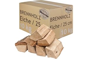 Bois de Chauffage 5-500kg pour Poêle et Cheminée Brasero Grill Panier à Feu Bûches de Bois de chêne 25 cm Flameup, Quantité:10 kg
