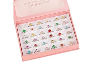 Pinkgarden Anelli per bambina in scatola, regolabili, senza duplicazione, per giocare e vestire