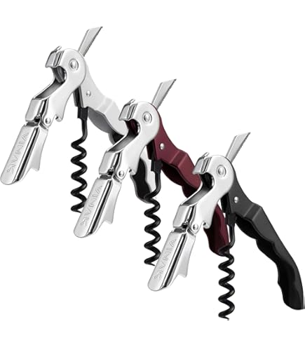 Apribottiglie Professionale Da Cameriere In Acciaio Inox E Legno | Multiuso 4 In 1 Con Doppio Fulcro, Per Vino E Birra, Per Sommelier E Baristi - 4