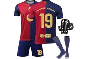 Sternstunde Ensemble de Maillot de Foot Enfant, Maillot De Foot Pour Enfants, Short, Chaussettes & Genoux protections, Tissu Respirant à 4 Directions Élastiques 100% Polyester