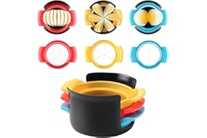 TYVOM 3 in 1 Stainless Steel Egg Slicer for Boiled Eggs Multifunctional Boiled Egg Cutter for Create Round Oval Slices and Wedges Eggs Mushrooms Strawberries Kiwis and More in The Kitchen