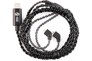 EZ EAR CCZ Melody Original IEM Cable, In Ear Monitor Upgrade Cable for TFZ Pin Earphones, KBEAR KS1 KS2 Lark Robin Coffee Bean Warrior (no mic, Type-C)