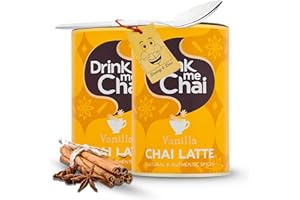 Chai Latte Bundle Includes: 2x Drink Me Chai (Drink Powder) Vanilla Latte Powder (250g) and 1x Little Spoon (Coffee/Tea Spoon) by Donny & Dev