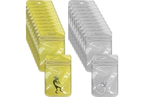 TIMJJG 140 sacs d'emballage 7 x 11 cm, sacs à fermeture à pression or et argent, petits sacs cadeaux pour accessoires, sacs hermétiques translucides, adaptés pour emballer des décorations, etc.