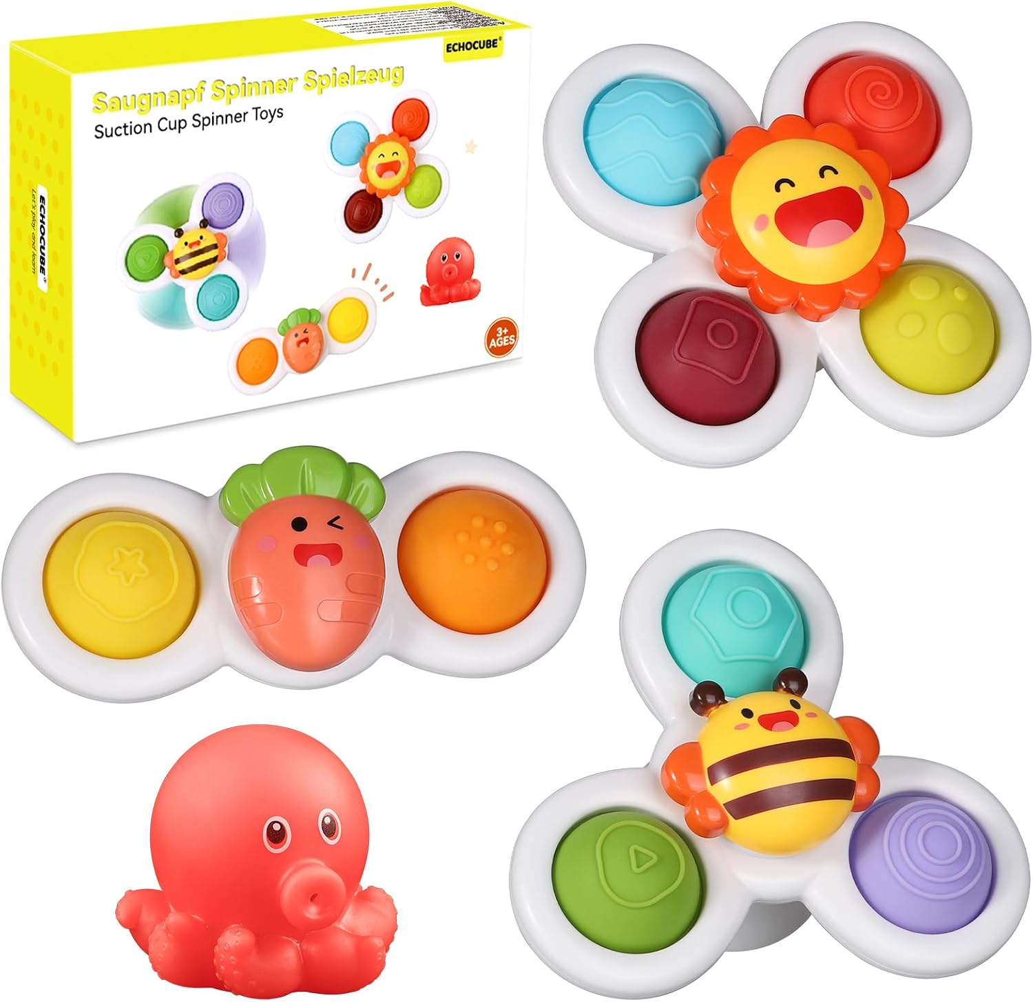 Avis d'Expert & Test Approfondi : ECHOCUBE Spinner z przyssawk 3 sztuki edukacy (Sélection)