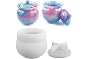 Sunhaty Resin Forme Mit Deckel Glas-Harzform Silikonform Epoxidharz Formen Silikon Gießharz Jar Resin Silikonform Epoxidharz Vorratsdosen Gießform Behälter Vorratsdosen für DIY Formen