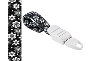 ROLSELEY PROFESSIONAL Weihnachtliches Tourniquet mit festlichem Weihnachtsmotiv, schnell und langsam freisetzend, ideal für Ärzte, Krankenschwestern, Studenten und Sanitäter, Blumenmuster, Schwarz