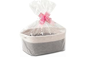Presentkorg tom med handtag, bomullsrep presentkorg för gåvor, 30 cm