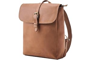 DRAKENSBERG Petit sac à dos de ville en cuir « Tara » avec compartiment pour ordinateur portable de 13 ", pour femme, en cuir de qualité supérieure, 11 l, cognac/marron, Mittelgroße