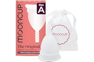 Mooncup® The Original Silicone Menstrual Cup, Reusable, Ultra Soft & Easy Insert, Great for Heavy Flow Periods, Size A, Age 30+ or Post Vaginal Birth (Pack of 1)