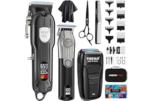 HIENA PRO Professional Hair Clippers Men Cordless Electric Beard Trimmer and Foil Shaver Set Home Hair Cutting Kit Type-C Rechargeable for Barber Clippers with LED Display