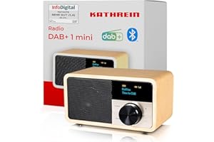 Kathrein Dab + 1 Mini Bois Clair, Radio Dab+/FM avec écran OLED pour Une Utilisation Fixe et Mobile avec Bluetooth, 1, Dab+1 MINIHELL