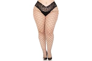 Leg Avenue 1278Q - Plus Size Diamond Pantyhose, Übergröße, Schwarz