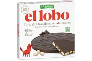 EL Lobo - Galette au chocolat noir aux Amandes entièrement naturel, texture croquante, qualité suprême, fait à la main, recette traditionnelle, sans huile de palme, cadeau de Noël, 200 grammes