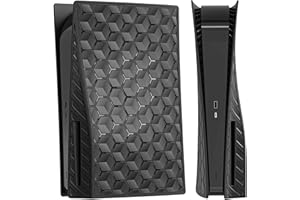 Miimall Custodia Compatibile con Sony Playstation 5 Console (Disc Edition), Robusto PC Faceplate Cover per PS5, Antiurto Anti-Graffio Sostituzione SidePlates Shell per PS5 Console Accessori, Nero