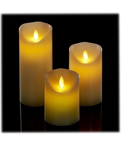 ToCi 4 x LED Candles Cream Diameter 7 x 13 cm Flameless Real Wax