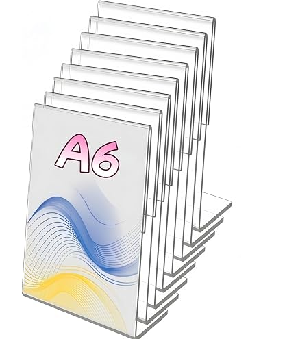 Lot De 12 Présentoirs De Table A6 En Acrylique Transparent - Support En L Pour Menu, Photo, Flyer - Hôtel, Restaurant, Boutique