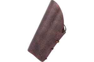 Battle-Merchant – läderarmband – kort stridsvagn, mörkbrun med läderrem – armskydd – armskena medeltida LARP viking